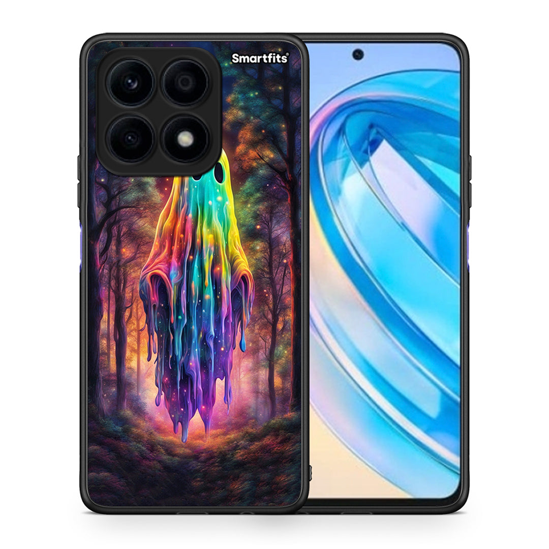 Θήκη Honor X8a Halloween Ghost από τη Smartfits με σχέδιο στο πίσω μέρος και μαύρο περίβλημα | Honor X8a Halloween Ghost Case with Colorful Back and Black Bezels