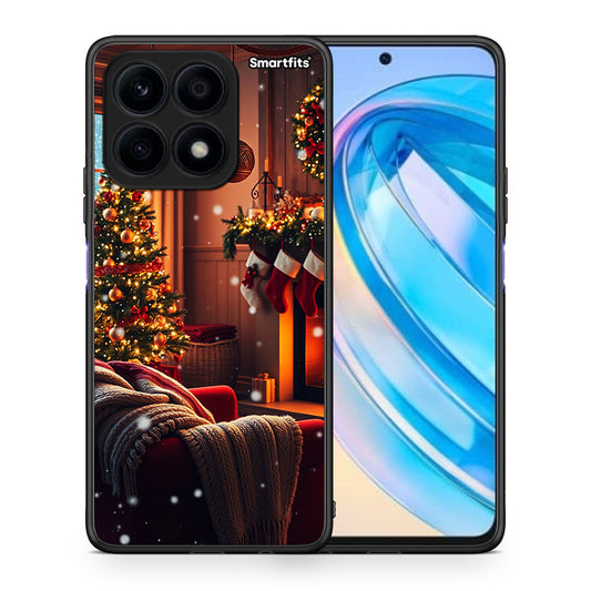 Θήκη Honor X8a Home For Christmas από τη Smartfits με σχέδιο στο πίσω μέρος και μαύρο περίβλημα | Honor X8a Home For Christmas Case with Colorful Back and Black Bezels