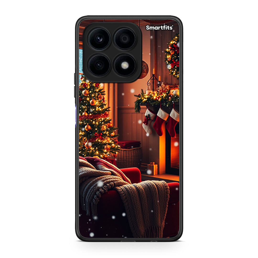 Θήκη Honor X8a Home For Christmas από τη Smartfits με σχέδιο στο πίσω μέρος και μαύρο περίβλημα | Honor X8a Home For Christmas Case with Colorful Back and Black Bezels