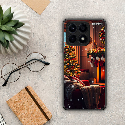 Θήκη Honor X8a Home For Christmas από τη Smartfits με σχέδιο στο πίσω μέρος και μαύρο περίβλημα | Honor X8a Home For Christmas Case with Colorful Back and Black Bezels