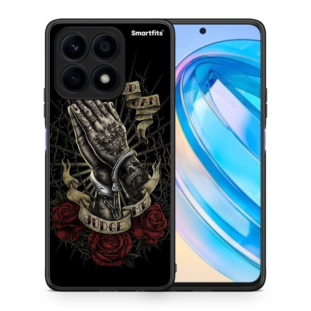 Θήκη Honor X8a Judge By God από τη Smartfits με σχέδιο στο πίσω μέρος και μαύρο περίβλημα | Honor X8a Judge By God Case with Colorful Back and Black Bezels