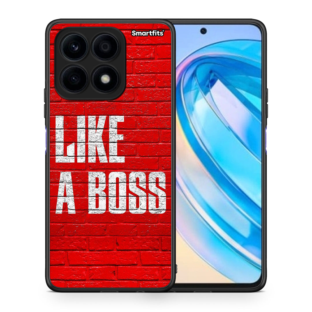 Θήκη Honor X8a Like A Boss από τη Smartfits με σχέδιο στο πίσω μέρος και μαύρο περίβλημα | Honor X8a Like A Boss Case with Colorful Back and Black Bezels