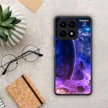 Θήκη Honor X8a Lost Astronaut από τη Smartfits με σχέδιο στο πίσω μέρος και μαύρο περίβλημα | Honor X8a Lost Astronaut Case with Colorful Back and Black Bezels