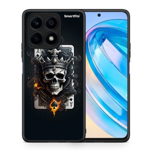 Θήκη Honor X8a Skull King Ace από τη Smartfits με σχέδιο στο πίσω μέρος και μαύρο περίβλημα | Honor X8a Skull King Ace Case with Colorful Back and Black Bezels