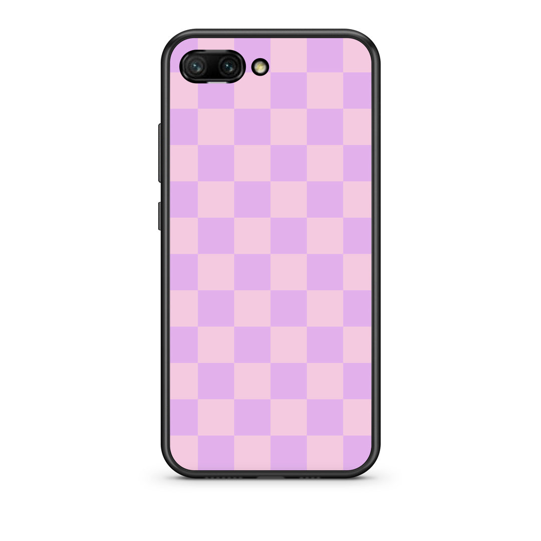 Θήκη Honor 10 Lavender and Pink Checkerboard από τη Smartfits με σχέδιο στο πίσω μέρος και μαύρο περίβλημα | Honor 10 Lavender and Pink Checkerboard case with colorful back and black bezels