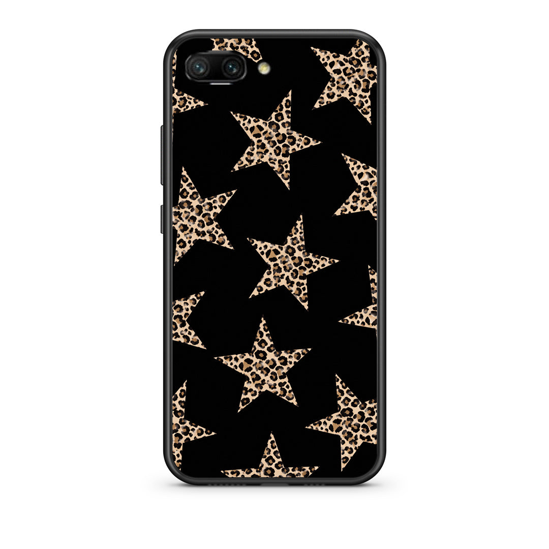 Θήκη Honor 10 Leopard Stars on Black από τη Smartfits με σχέδιο στο πίσω μέρος και μαύρο περίβλημα | Honor 10 Leopard Stars on Black case with colorful back and black bezels