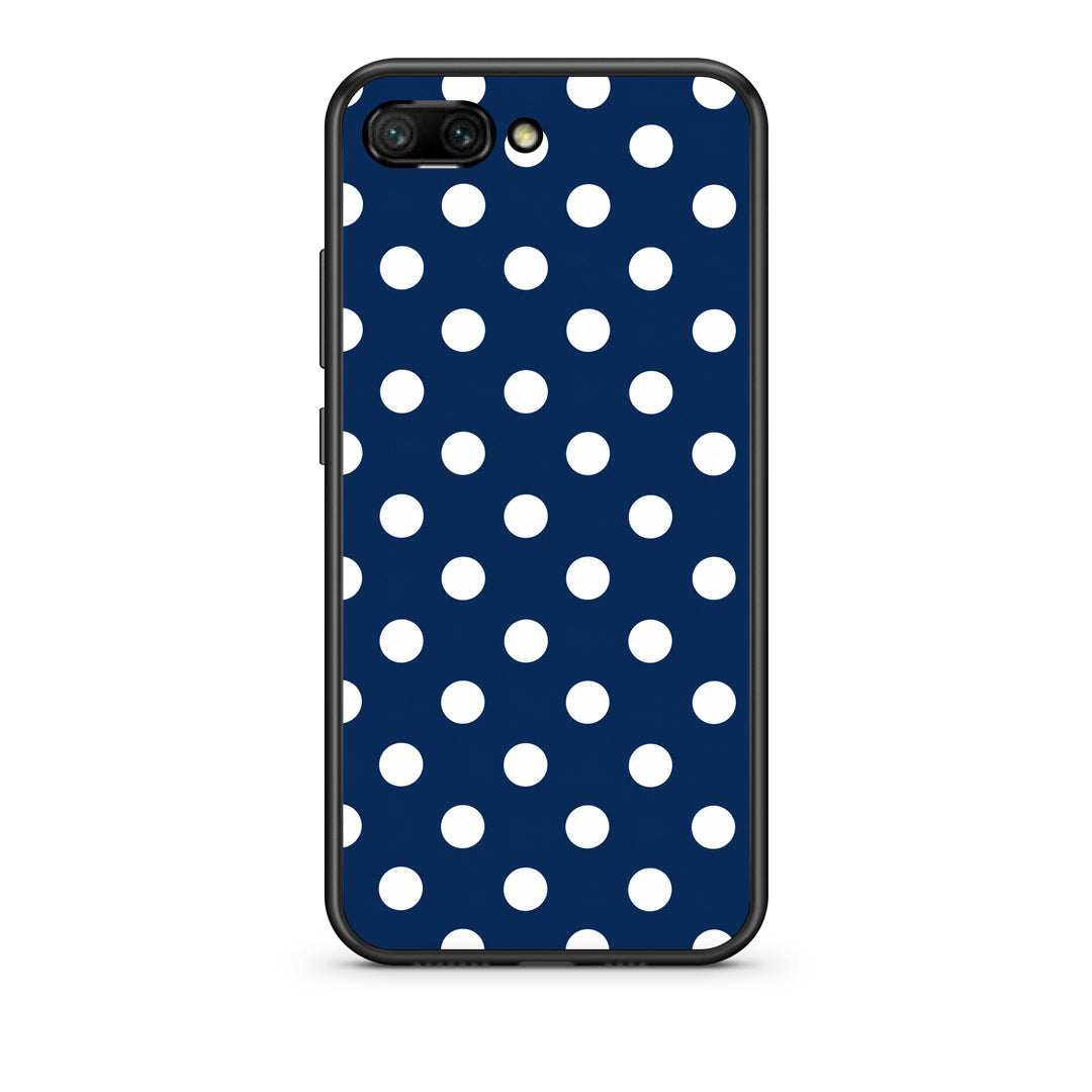 Θήκη Honor 10 White Large Polka Dots on Navy από τη Smartfits με σχέδιο στο πίσω μέρος και μαύρο περίβλημα | Honor 10 White Large Polka Dots on Navy case with colorful back and black bezels