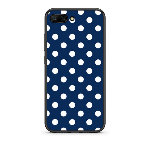 Θήκη Honor 10 White Large Polka Dots on Navy από τη Smartfits με σχέδιο στο πίσω μέρος και μαύρο περίβλημα | Honor 10 White Large Polka Dots on Navy case with colorful back and black bezels