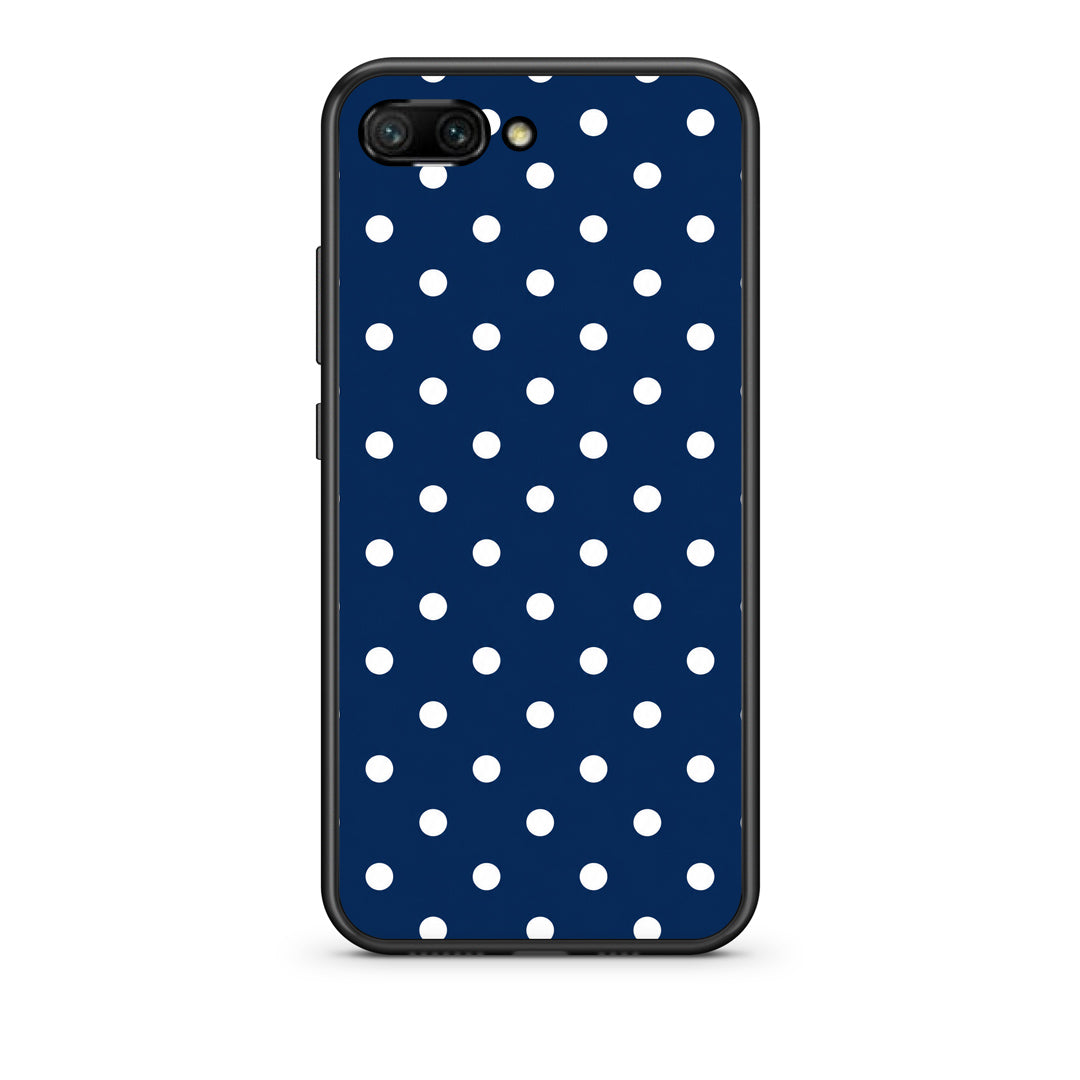 Θήκη Honor 10 White Small Polka Dots on Navy από τη Smartfits με σχέδιο στο πίσω μέρος και μαύρο περίβλημα | Honor 10 White Small Polka Dots on Navy case with colorful back and black bezels