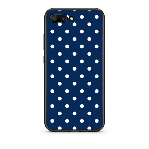 Θήκη Honor 10 White Small Polka Dots on Navy από τη Smartfits με σχέδιο στο πίσω μέρος και μαύρο περίβλημα | Honor 10 White Small Polka Dots on Navy case with colorful back and black bezels