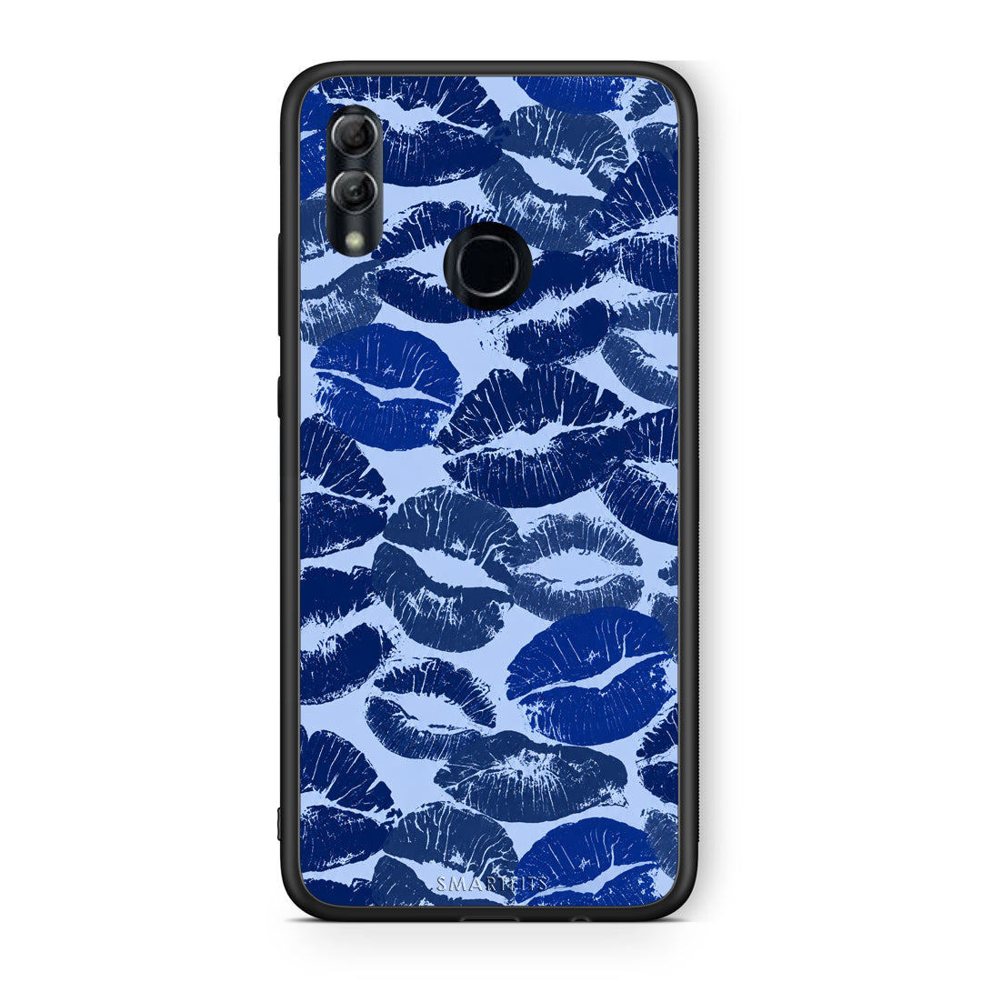 Θήκη Honor 10 Lite Blue Lipstick Kisses από τη Smartfits με σχέδιο στο πίσω μέρος και μαύρο περίβλημα | Honor 10 Lite Blue Lipstick Kisses case with colorful back and black bezels