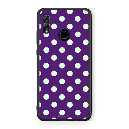 Θήκη Honor 10 Lite Mint Polka Dots on Purple από τη Smartfits με σχέδιο στο πίσω μέρος και μαύρο περίβλημα | Honor 10 Lite Mint Polka Dots on Purple case with colorful back and black bezels