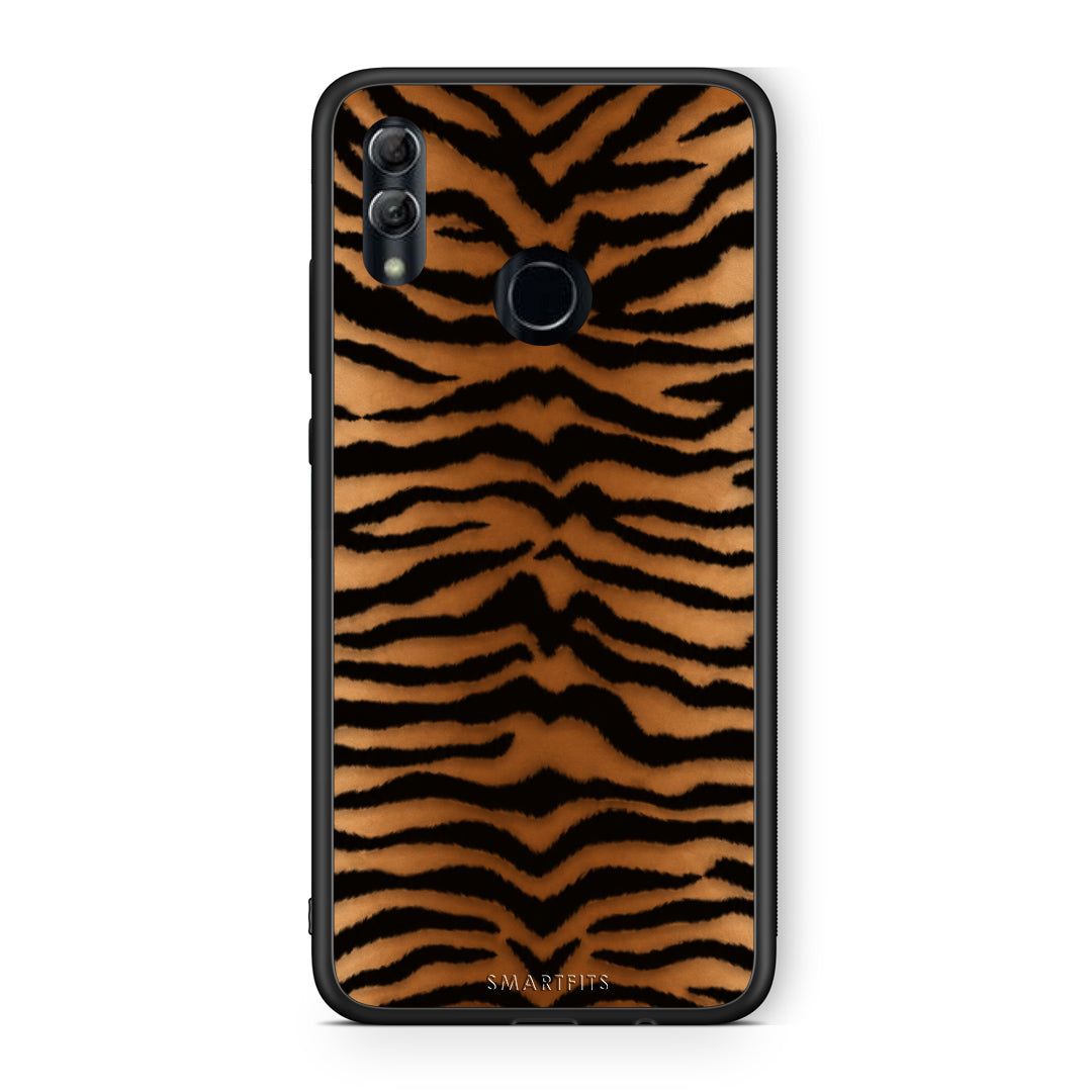 Θήκη Honor 10 Lite Tiger Print Orange and Black από τη Smartfits με σχέδιο στο πίσω μέρος και μαύρο περίβλημα | Honor 10 Lite Tiger Print Orange and Black case with colorful back and black bezels