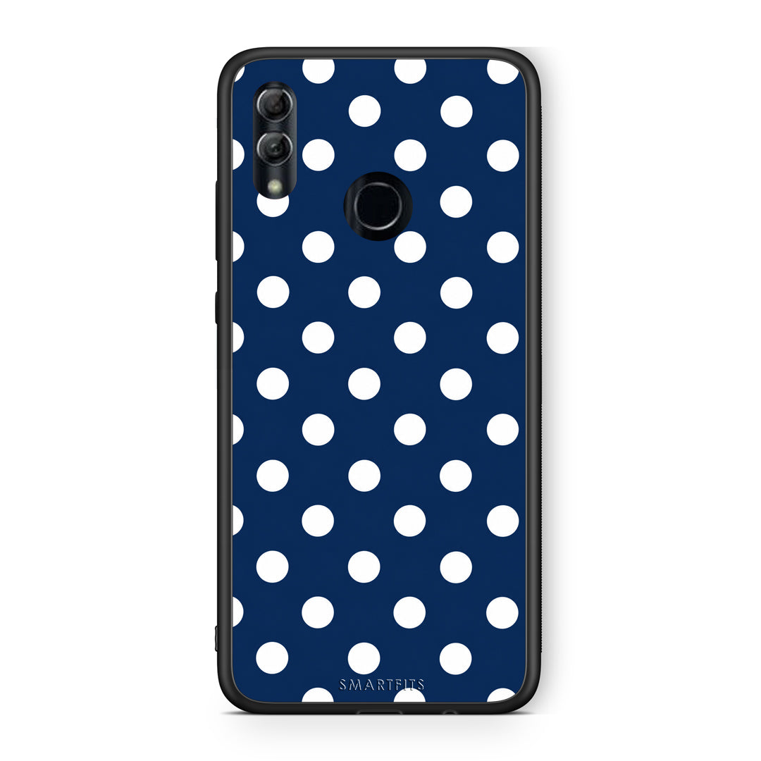 Θήκη Honor 10 Lite White Large Polka Dots on Navy από τη Smartfits με σχέδιο στο πίσω μέρος και μαύρο περίβλημα | Honor 10 Lite White Large Polka Dots on Navy case with colorful back and black bezels