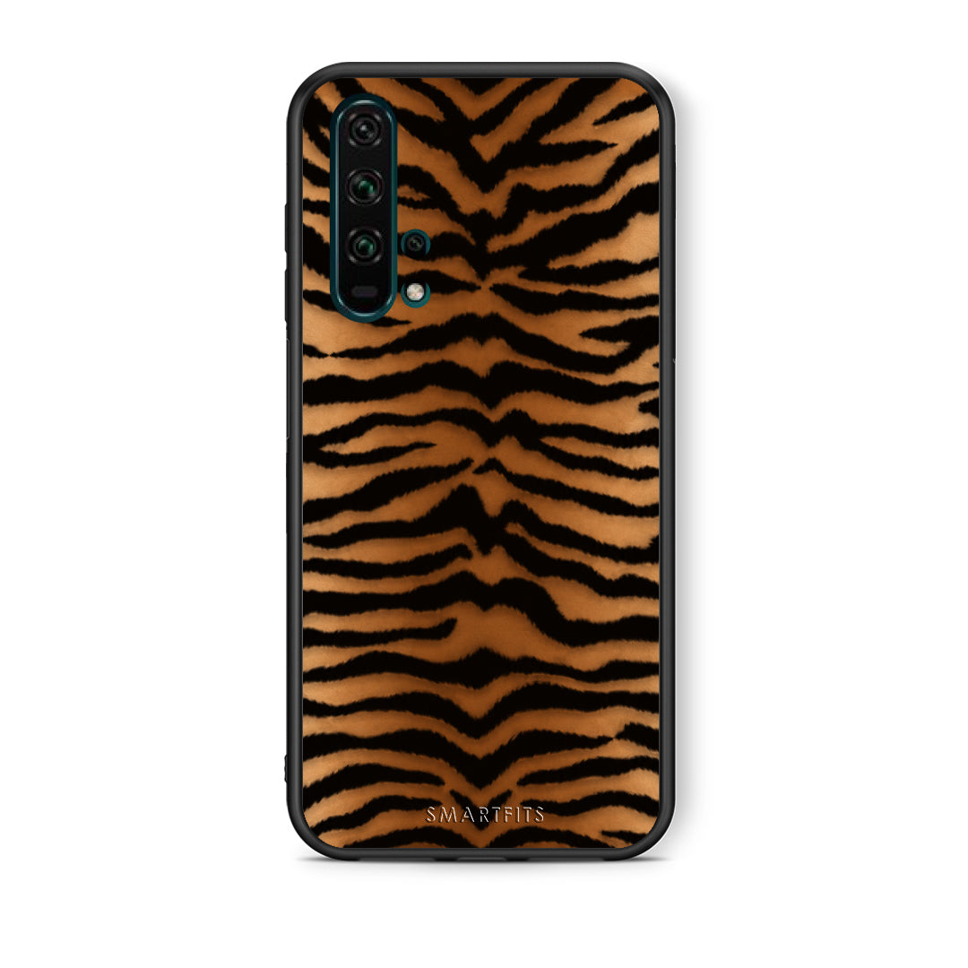 Θήκη Honor 20 Pro Tiger Print Orange and Black από τη Smartfits με σχέδιο στο πίσω μέρος και μαύρο περίβλημα | Honor 20 Pro Tiger Print Orange and Black case with colorful back and black bezels
