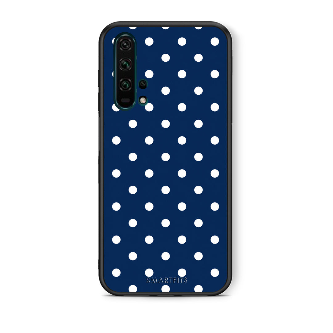 Θήκη Honor 20 Pro White Small Polka Dots on Navy από τη Smartfits με σχέδιο στο πίσω μέρος και μαύρο περίβλημα | Honor 20 Pro White Small Polka Dots on Navy case with colorful back and black bezels