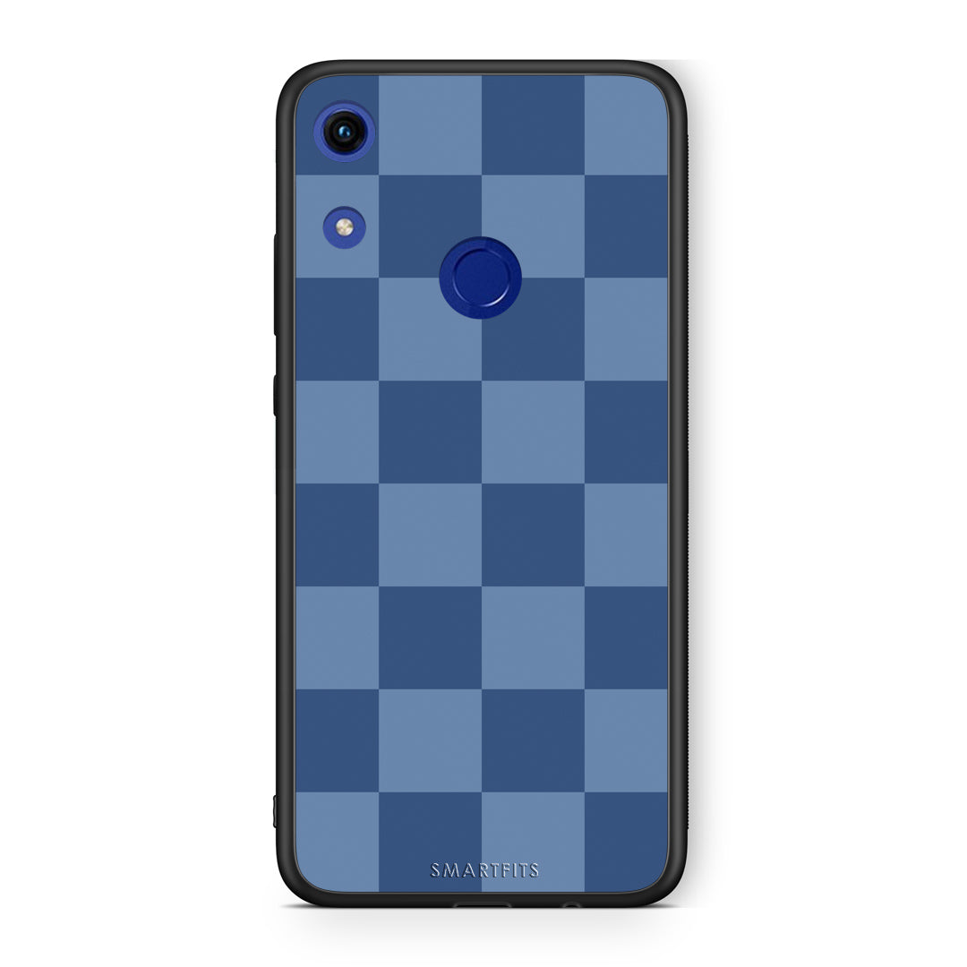 Θήκη Honor 8A Denim Blue Checkerboard από τη Smartfits με σχέδιο στο πίσω μέρος και μαύρο περίβλημα | Honor 8A Denim Blue Checkerboard case with colorful back and black bezels
