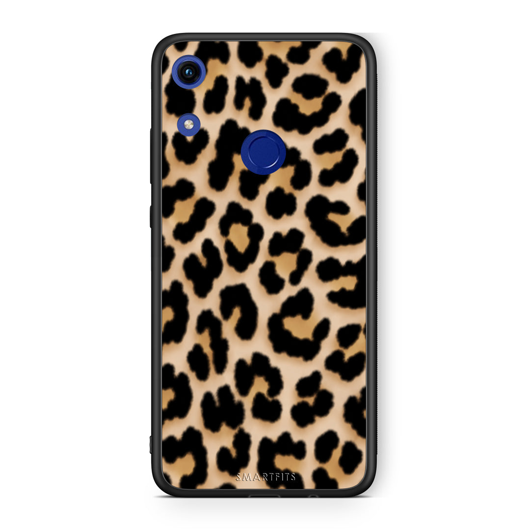 Θήκη Honor 8A Leopard Print Tan Small από τη Smartfits με σχέδιο στο πίσω μέρος και μαύρο περίβλημα | Honor 8A Leopard Print Tan Small case with colorful back and black bezels