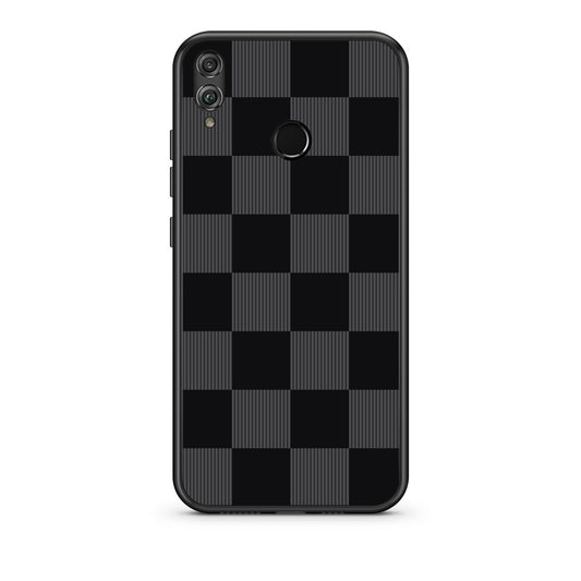Θήκη Honor 8x Black and Charcoal Striped Checks από τη Smartfits με σχέδιο στο πίσω μέρος και μαύρο περίβλημα | Honor 8x Black and Charcoal Striped Checks case with colorful back and black bezels