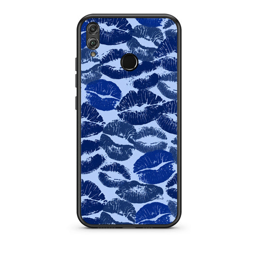 Θήκη Honor 8x Blue Lipstick Kisses από τη Smartfits με σχέδιο στο πίσω μέρος και μαύρο περίβλημα | Honor 8x Blue Lipstick Kisses case with colorful back and black bezels