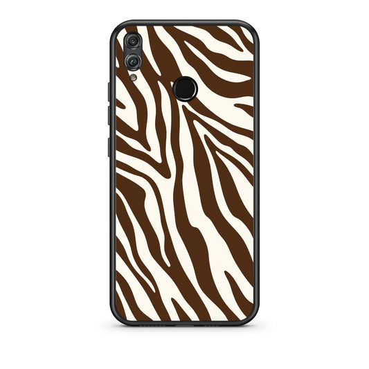 Θήκη Honor 8x Brown and Cream Zebra Stripes από τη Smartfits με σχέδιο στο πίσω μέρος και μαύρο περίβλημα | Honor 8x Brown and Cream Zebra Stripes case with colorful back and black bezels