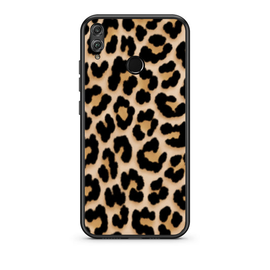 Θήκη Honor 8x Leopard Print Tan Small από τη Smartfits με σχέδιο στο πίσω μέρος και μαύρο περίβλημα | Honor 8x Leopard Print Tan Small case with colorful back and black bezels