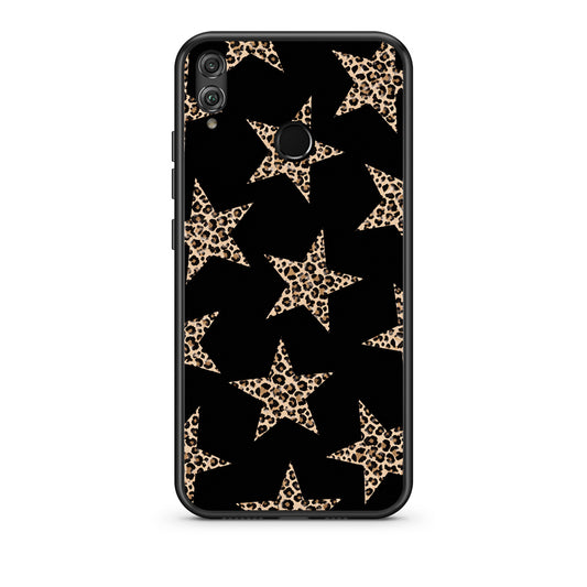 Θήκη Honor 8x Leopard Stars on Black από τη Smartfits με σχέδιο στο πίσω μέρος και μαύρο περίβλημα | Honor 8x Leopard Stars on Black case with colorful back and black bezels