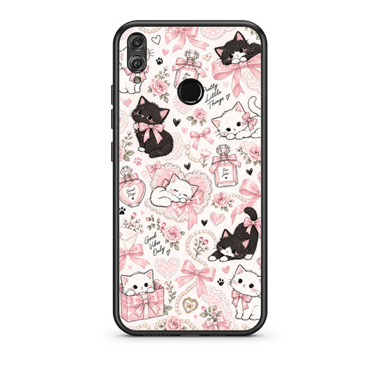Θήκη Honor 8x Pink Bows and Kittens Collage από τη Smartfits με σχέδιο στο πίσω μέρος και μαύρο περίβλημα | Honor 8x Pink Bows and Kittens Collage case with colorful back and black bezels
