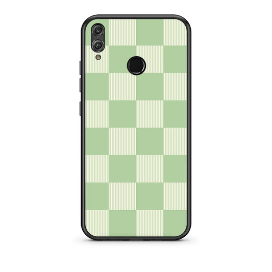 Θήκη Honor 8x Sage and Cream Striped Checks από τη Smartfits με σχέδιο στο πίσω μέρος και μαύρο περίβλημα | Honor 8x Sage and Cream Striped Checks case with colorful back and black bezels