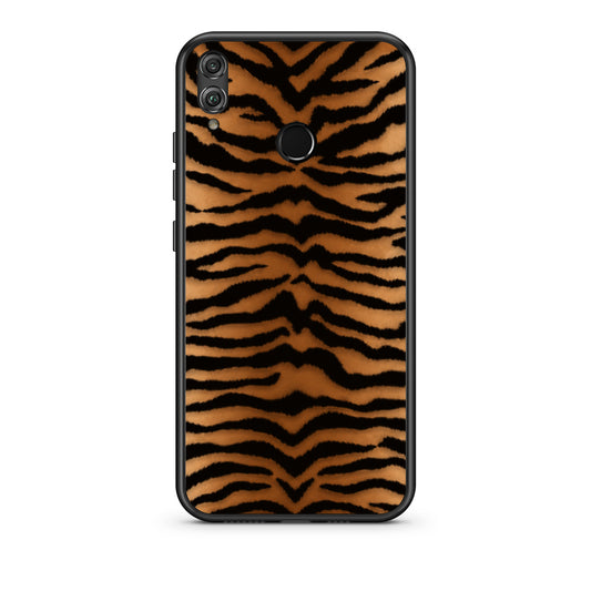 Θήκη Honor 8x Tiger Print Orange and Black από τη Smartfits με σχέδιο στο πίσω μέρος και μαύρο περίβλημα | Honor 8x Tiger Print Orange and Black case with colorful back and black bezels