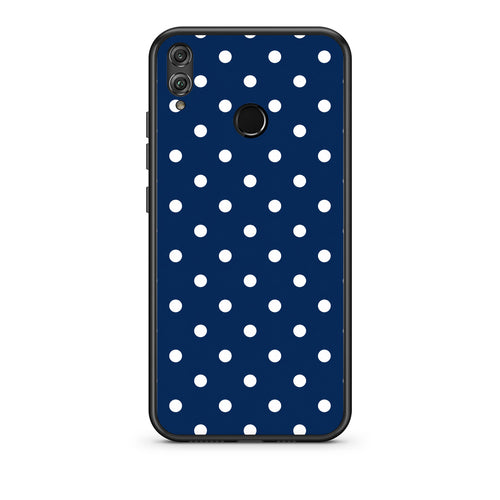 Θήκη Honor 8x White Small Polka Dots on Navy από τη Smartfits με σχέδιο στο πίσω μέρος και μαύρο περίβλημα | Honor 8x White Small Polka Dots on Navy case with colorful back and black bezels