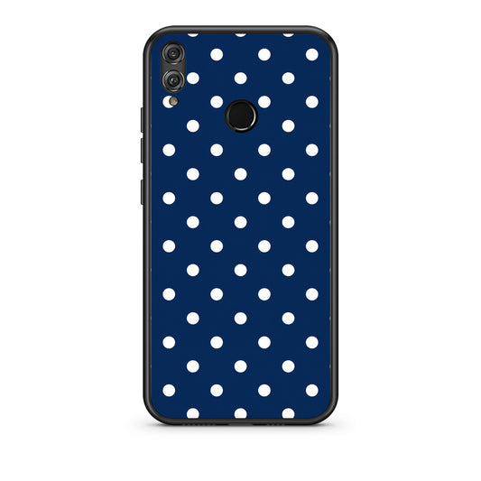Θήκη Honor 8x White Small Polka Dots on Navy από τη Smartfits με σχέδιο στο πίσω μέρος και μαύρο περίβλημα | Honor 8x White Small Polka Dots on Navy case with colorful back and black bezels