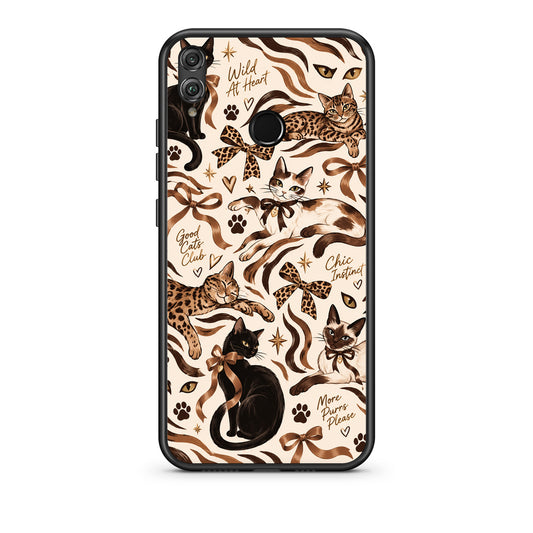 Θήκη Honor 8x Wild Cats and Animal Print Collage από τη Smartfits με σχέδιο στο πίσω μέρος και μαύρο περίβλημα | Honor 8x Wild Cats and Animal Print Collage case with colorful back and black bezels