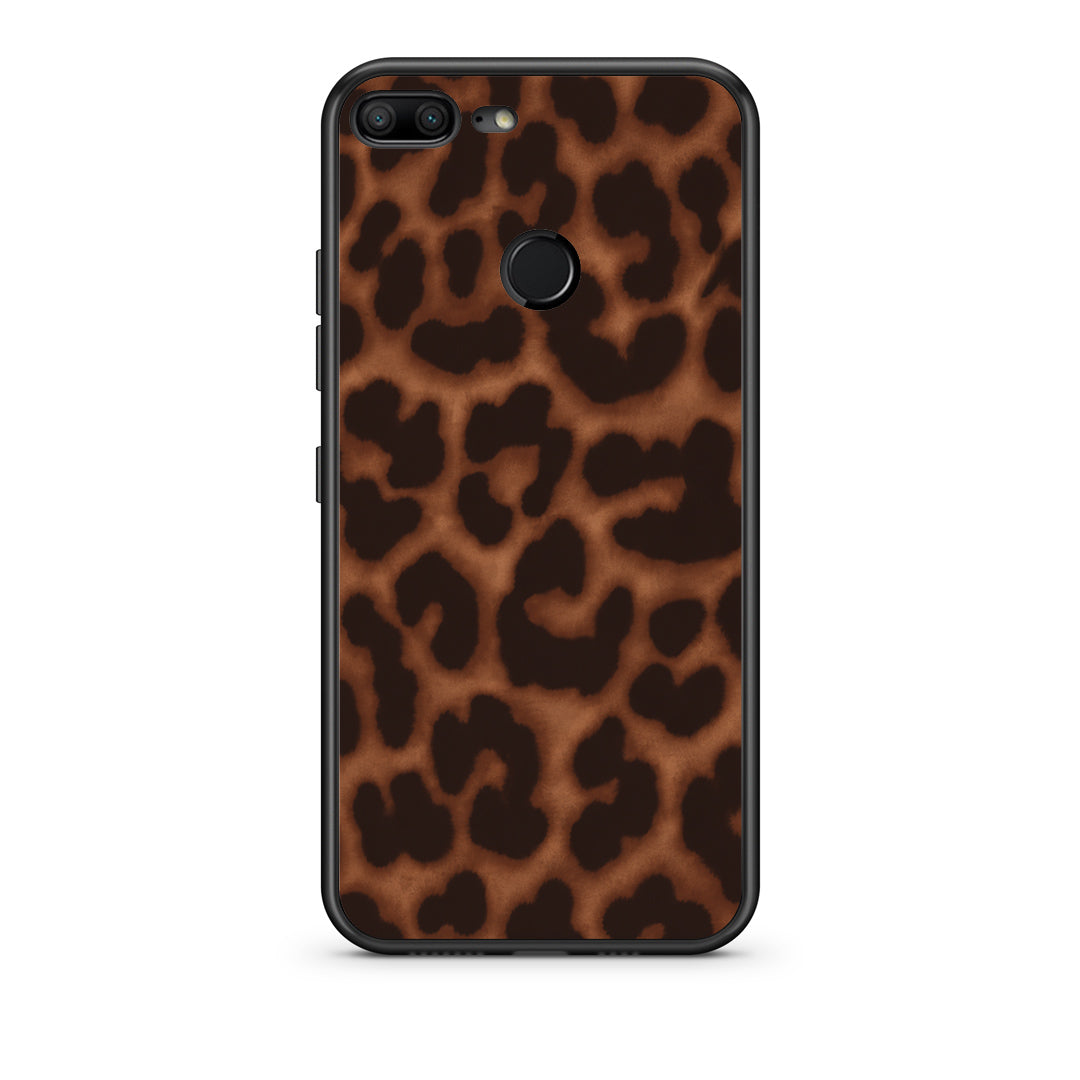 Θήκη Honor 9 Lite Leopard Print Dark Brown από τη Smartfits με σχέδιο στο πίσω μέρος και μαύρο περίβλημα | Honor 9 Lite Leopard Print Dark Brown case with colorful back and black bezels