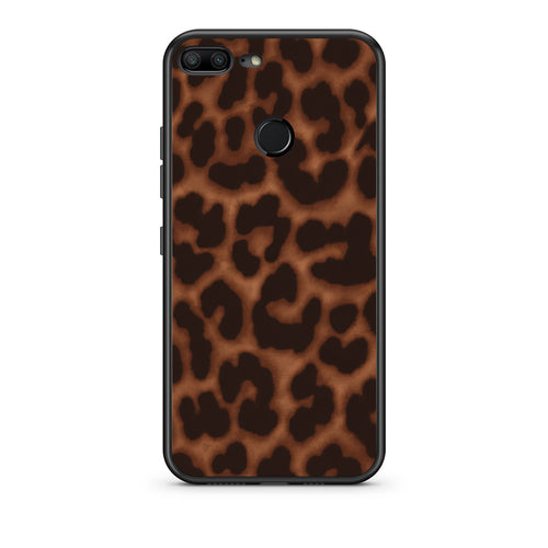 Θήκη Honor 9 Lite Leopard Print Dark Brown από τη Smartfits με σχέδιο στο πίσω μέρος και μαύρο περίβλημα | Honor 9 Lite Leopard Print Dark Brown case with colorful back and black bezels