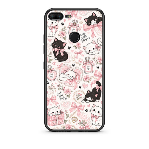 Θήκη Honor 9 Lite Pink Bows and Kittens Collage από τη Smartfits με σχέδιο στο πίσω μέρος και μαύρο περίβλημα | Honor 9 Lite Pink Bows and Kittens Collage case with colorful back and black bezels