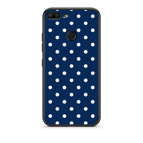 Θήκη Honor 9 Lite White Small Polka Dots on Navy από τη Smartfits με σχέδιο στο πίσω μέρος και μαύρο περίβλημα | Honor 9 Lite White Small Polka Dots on Navy case with colorful back and black bezels