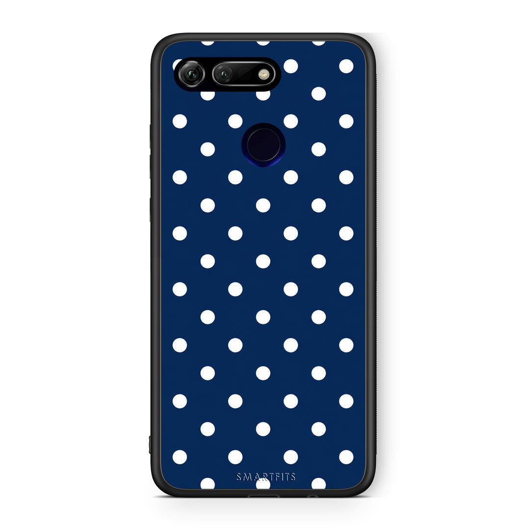 Θήκη Honor View 20 White Small Polka Dots on Navy από τη Smartfits με σχέδιο στο πίσω μέρος και μαύρο περίβλημα | Honor View 20 White Small Polka Dots on Navy case with colorful back and black bezels