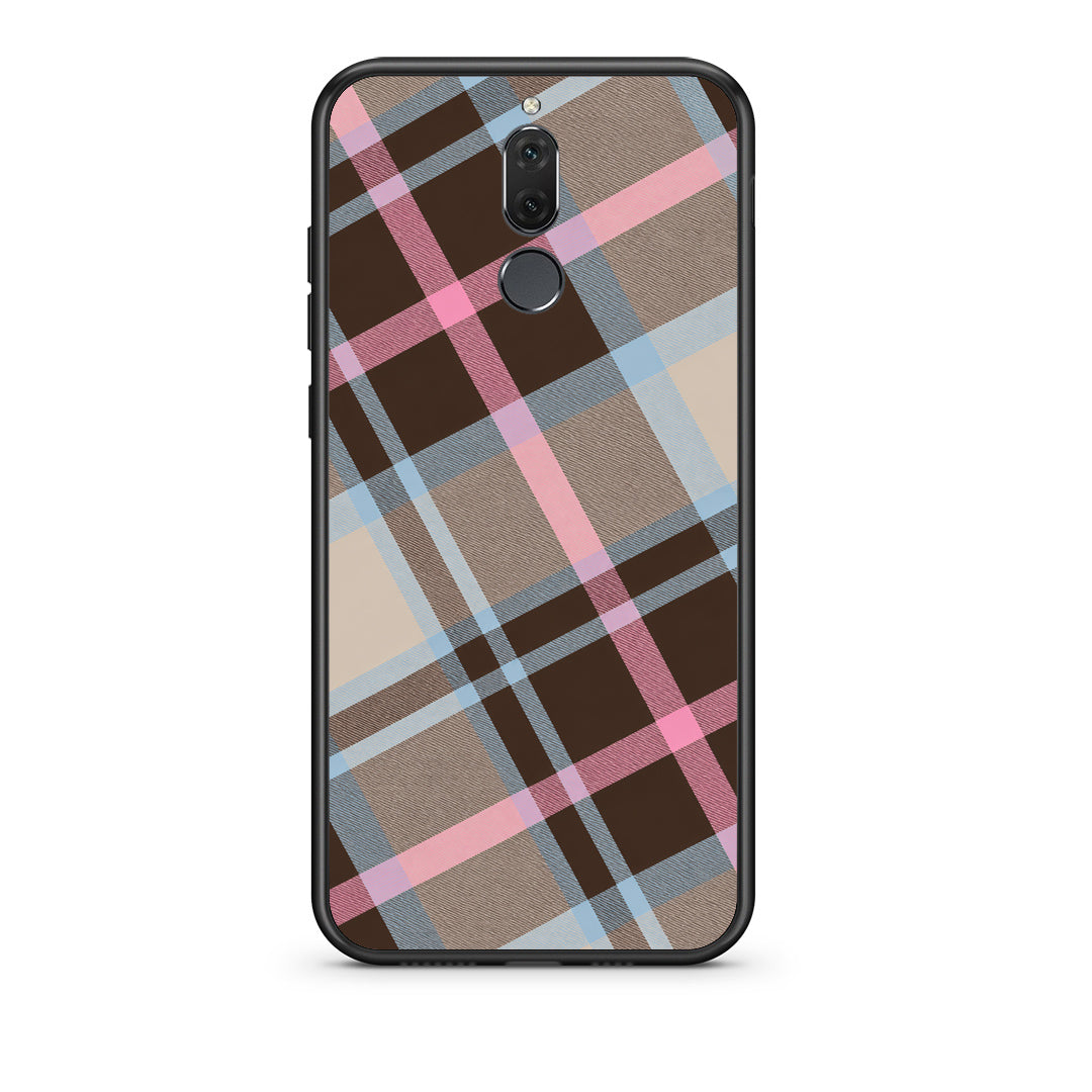 Θήκη Huawei Mate 10 Lite Brown Pink and Blue Diagonal Plaid από τη Smartfits με σχέδιο στο πίσω μέρος και μαύρο περίβλημα | Huawei Mate 10 Lite Brown Pink and Blue Diagonal Plaid case with colorful back and black bezels