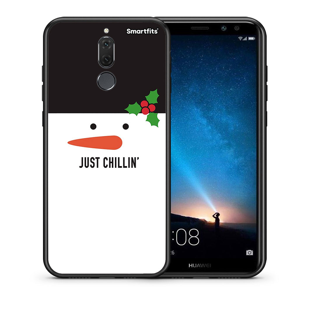 Θήκη Huawei Mate 10 Lite Christmas Chillin από τη Smartfits με σχέδιο στο πίσω μέρος και μαύρο περίβλημα | Huawei Mate 10 Lite Christmas Chillin case with colorful back and black bezels