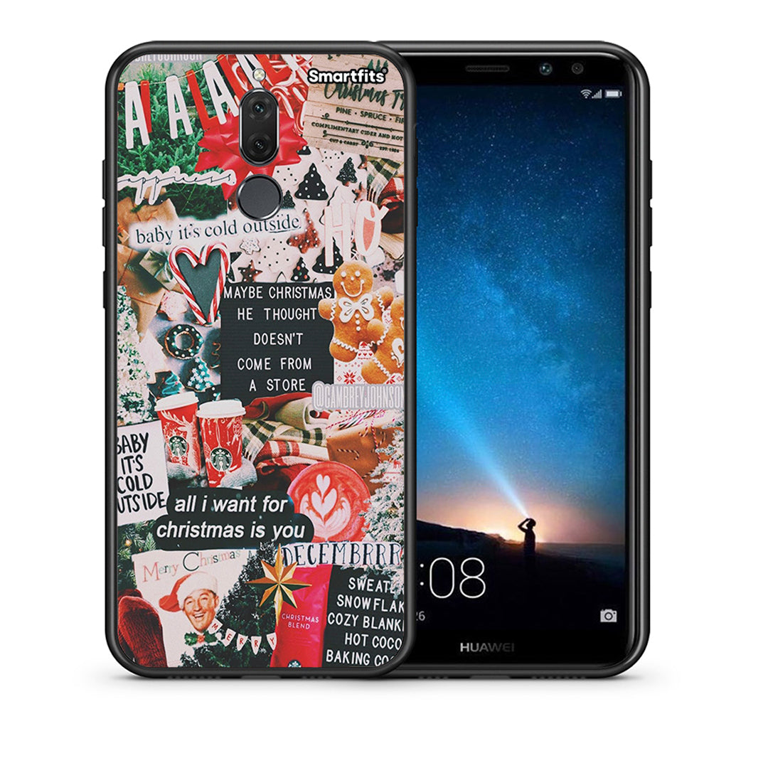 Θήκη Huawei Mate 10 Lite Christmas Happiness από τη Smartfits με σχέδιο στο πίσω μέρος και μαύρο περίβλημα | Huawei Mate 10 Lite Christmas Happiness case with colorful back and black bezels