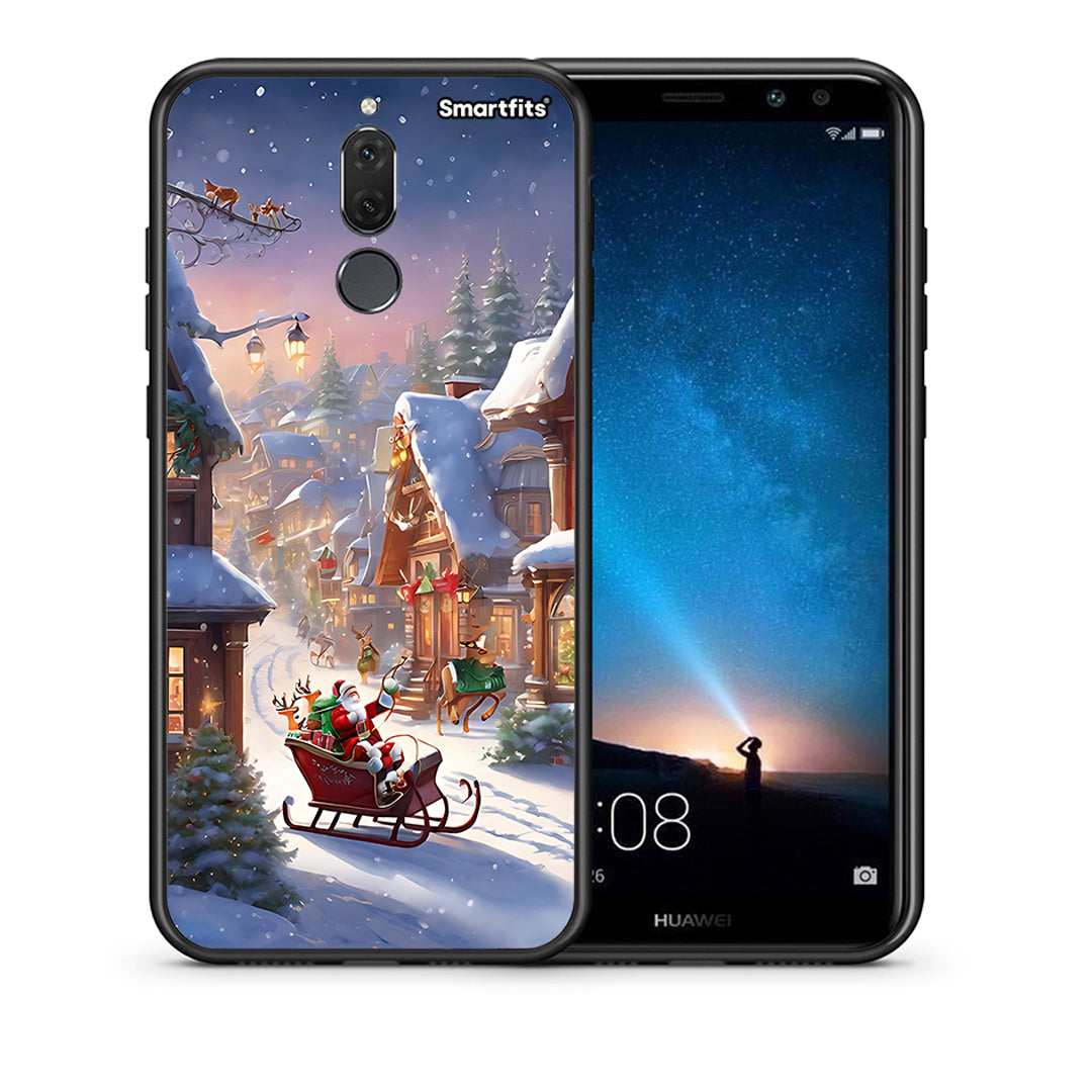 Θήκη Huawei Mate 10 Lite Christmas Snow από τη Smartfits με σχέδιο στο πίσω μέρος και μαύρο περίβλημα | Huawei Mate 10 Lite Christmas Snow case with colorful back and black bezels
