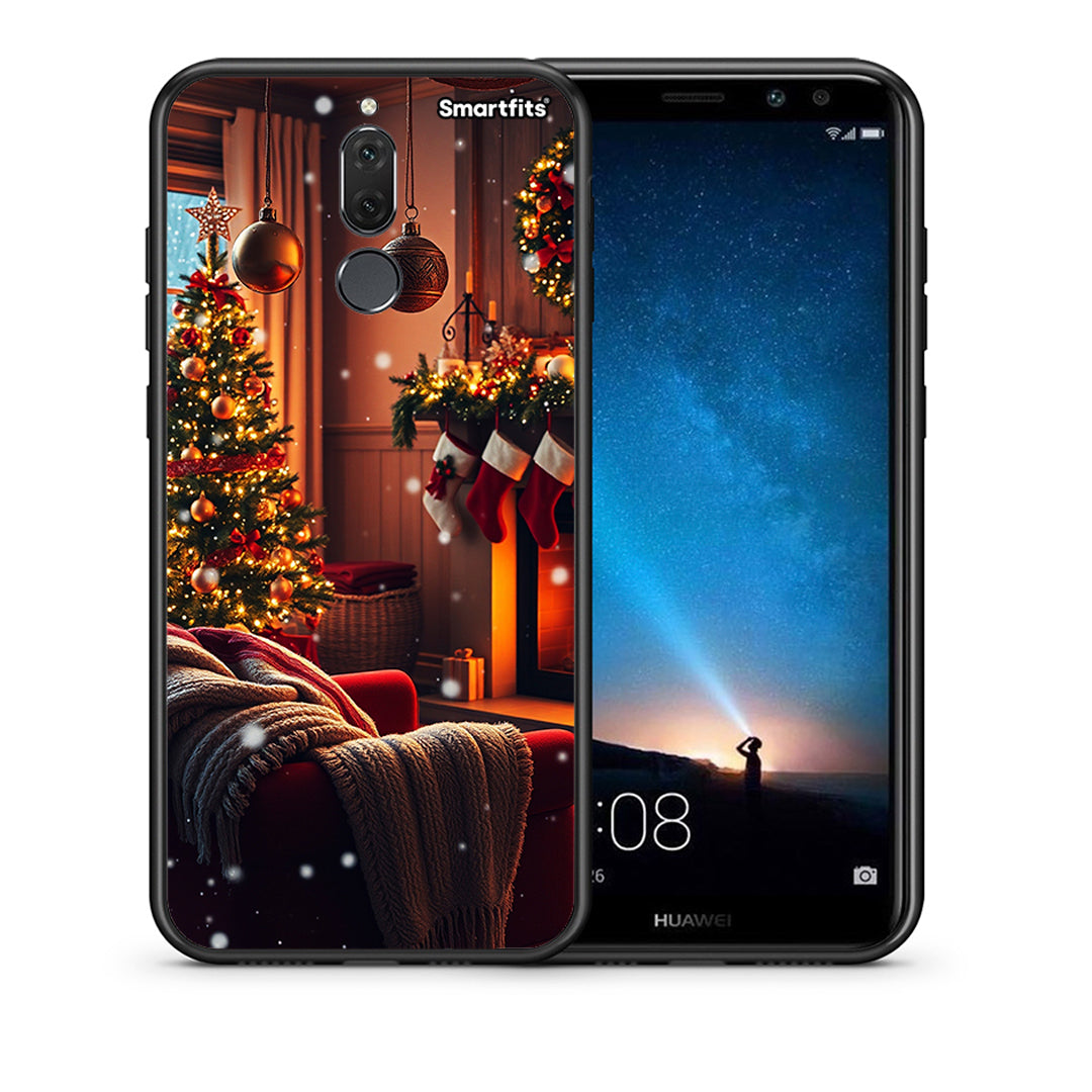 Θήκη Huawei Mate 10 Lite Home For Christmas από τη Smartfits με σχέδιο στο πίσω μέρος και μαύρο περίβλημα | Huawei Mate 10 Lite Home For Christmas case with colorful back and black bezels
