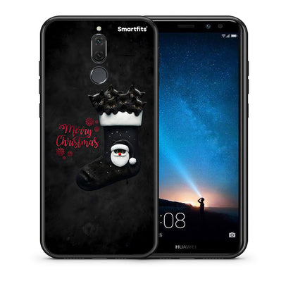 Θήκη Huawei Mate 10 Lite Merry Cat Christmas από τη Smartfits με σχέδιο στο πίσω μέρος και μαύρο περίβλημα | Huawei Mate 10 Lite Merry Cat Christmas case with colorful back and black bezels