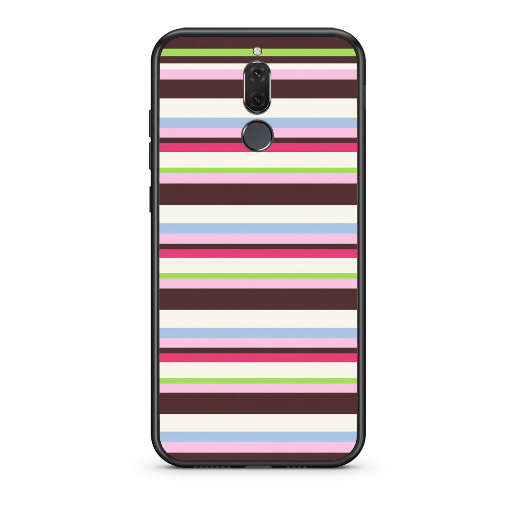 Θήκη Huawei Mate 10 Lite Multicolour Horizontal Stripes από τη Smartfits με σχέδιο στο πίσω μέρος και μαύρο περίβλημα | Huawei Mate 10 Lite Multicolour Horizontal Stripes case with colorful back and black bezels