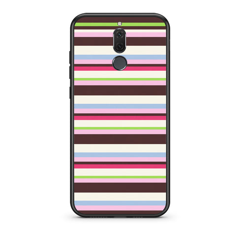 Θήκη Huawei Mate 10 Lite Multicolour Horizontal Stripes από τη Smartfits με σχέδιο στο πίσω μέρος και μαύρο περίβλημα | Huawei Mate 10 Lite Multicolour Horizontal Stripes case with colorful back and black bezels