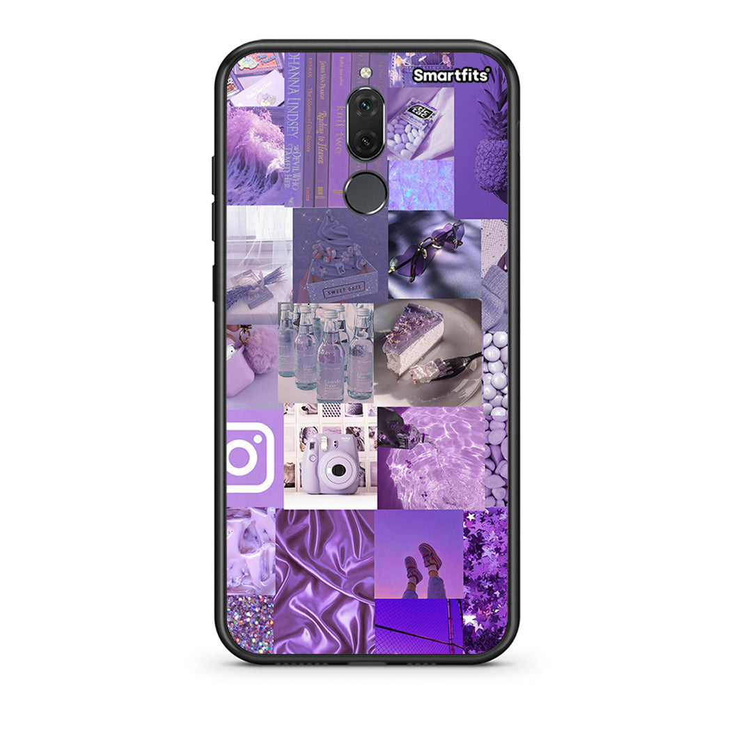 huawei mate 10 lite Purple Aesthetic Collage θήκη από τη Smartfits με σχέδιο στο πίσω μέρος και μαύρο περίβλημα | Smartphone case with colorful back and black bezels by Smartfits