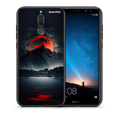 Θήκη Huawei Mate 10 Lite Red Full Moon από τη Smartfits με σχέδιο στο πίσω μέρος και μαύρο περίβλημα | Huawei Mate 10 Lite Red Full Moon case with colorful back and black bezels