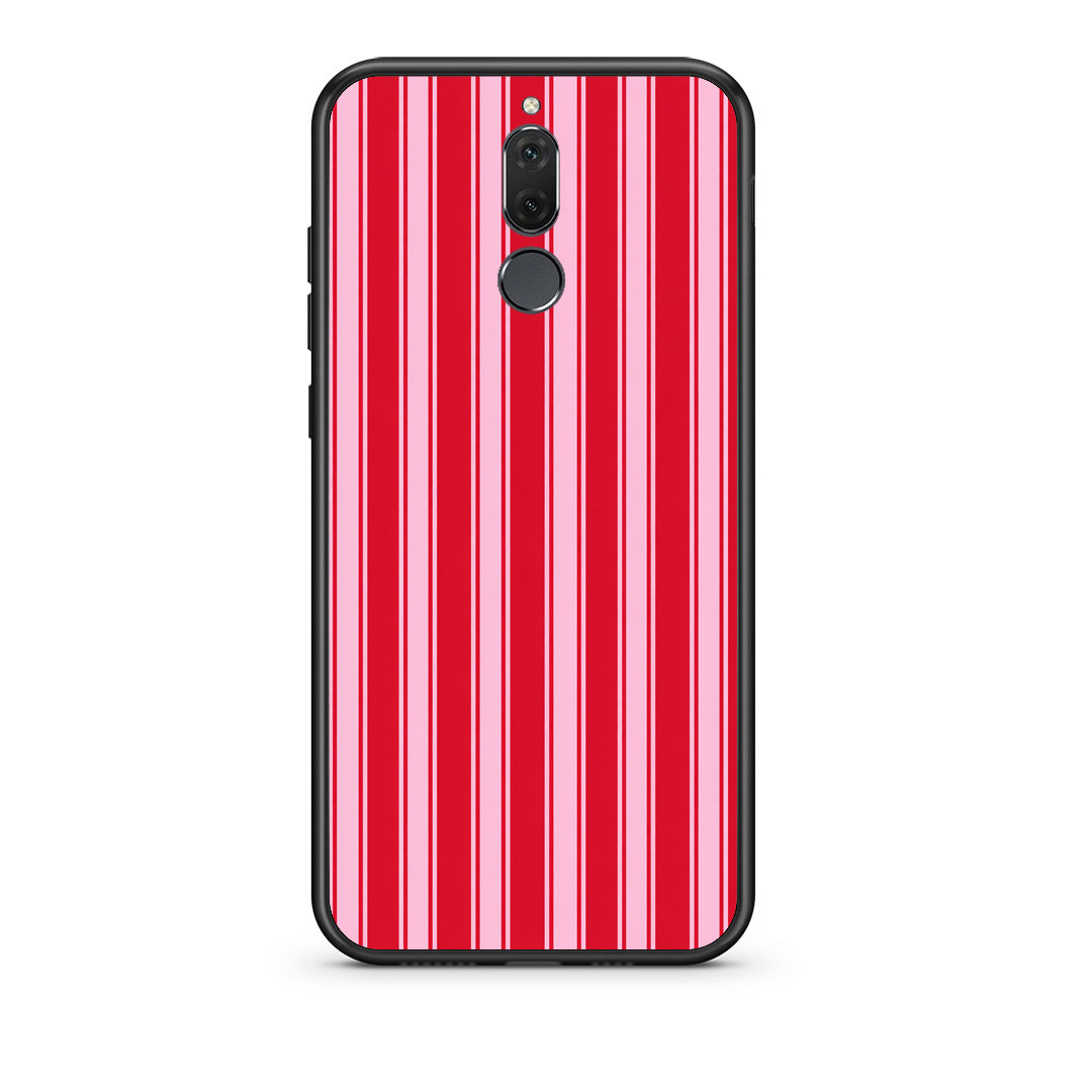 Θήκη Huawei Mate 10 Lite Red and Pink Vertical Pinstripes από τη Smartfits με σχέδιο στο πίσω μέρος και μαύρο περίβλημα | Huawei Mate 10 Lite Red and Pink Vertical Pinstripes case with colorful back and black bezels