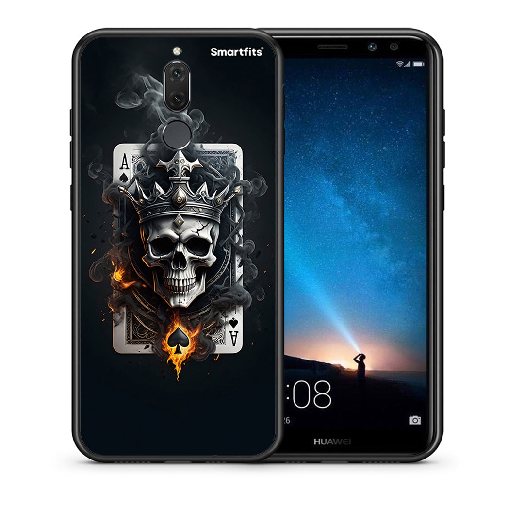 Θήκη Huawei Mate 10 Lite Skull King Ace από τη Smartfits με σχέδιο στο πίσω μέρος και μαύρο περίβλημα | Huawei Mate 10 Lite Skull King Ace case with colorful back and black bezels